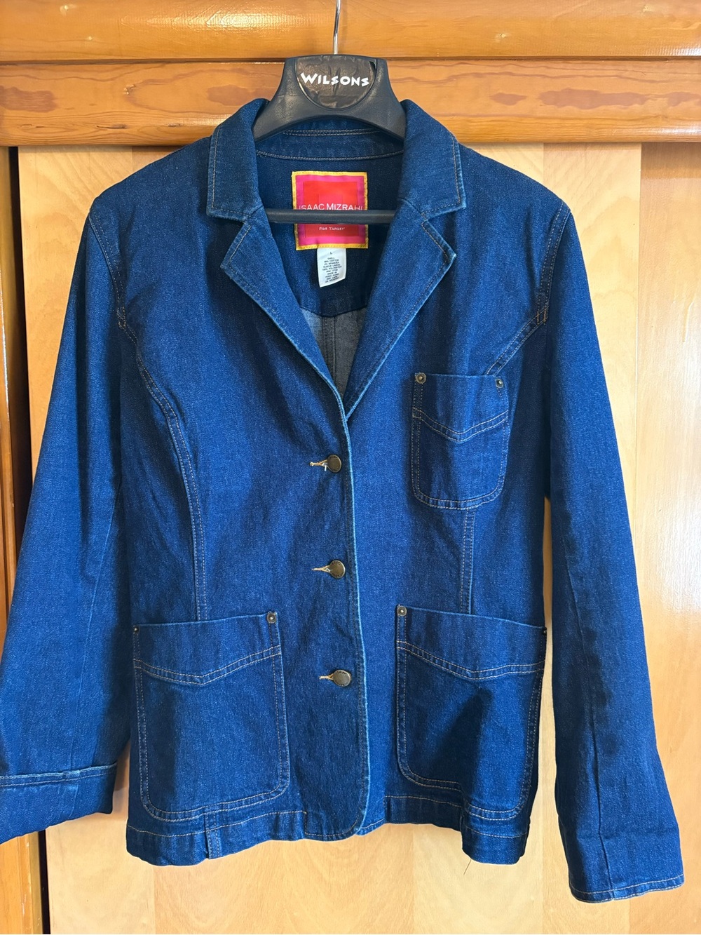 Isaac Mizrahi Deep Blue Denim Blazer Jacket